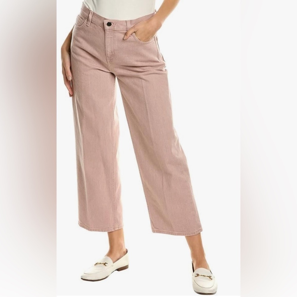 Theory Women wide drop Jean in blush colored drill NWT